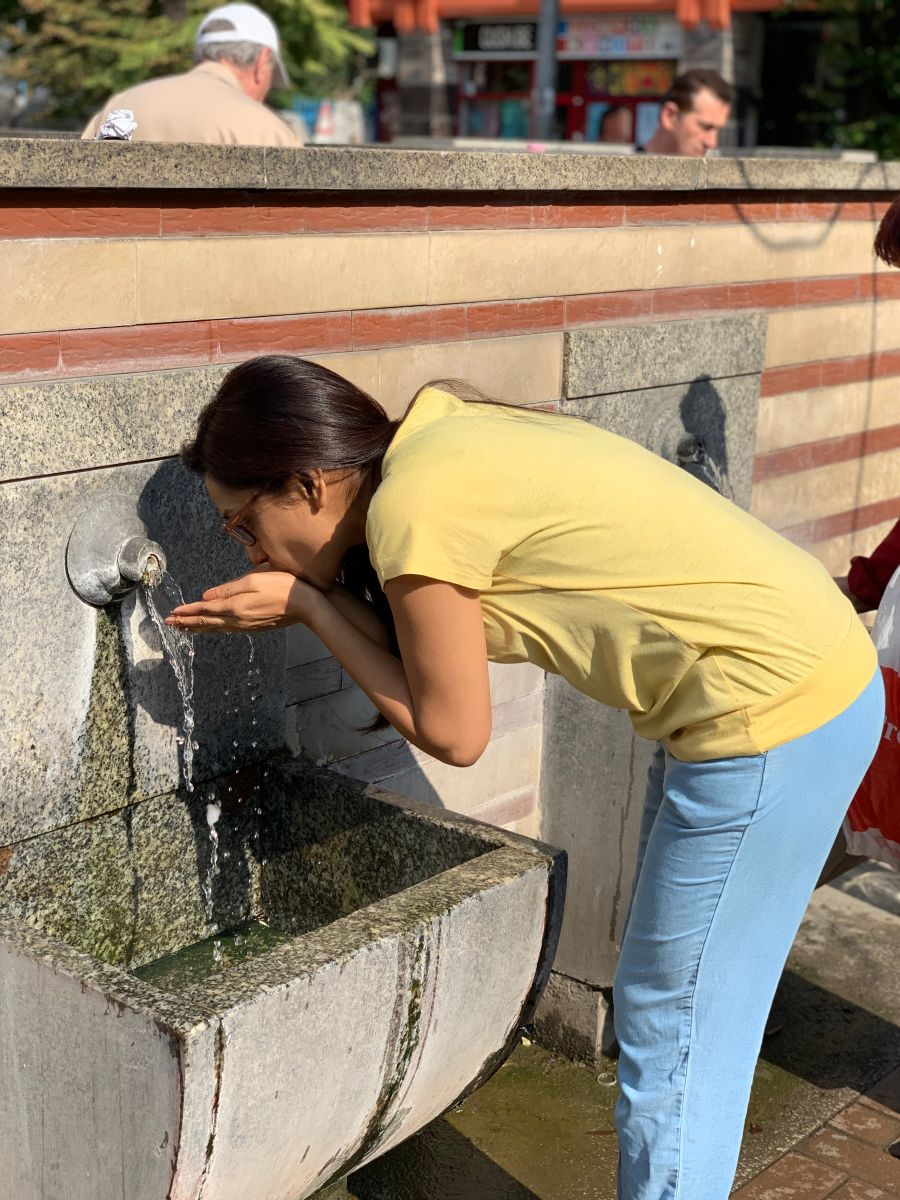 Public mineral water drinking fountain. Public mineral water drinking fountain.