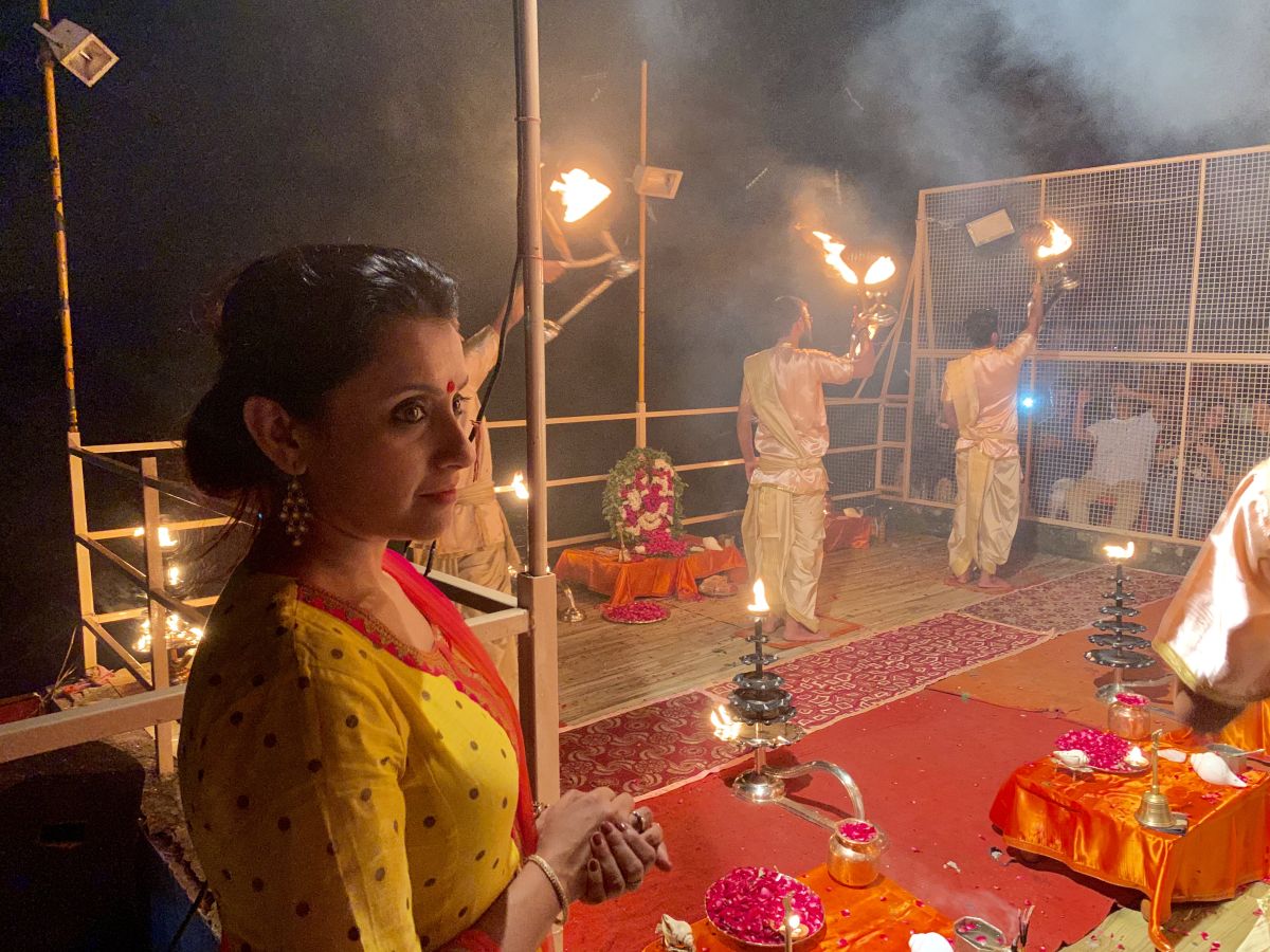 Watching the Pooja right from the front Watching the Pooja right from the front