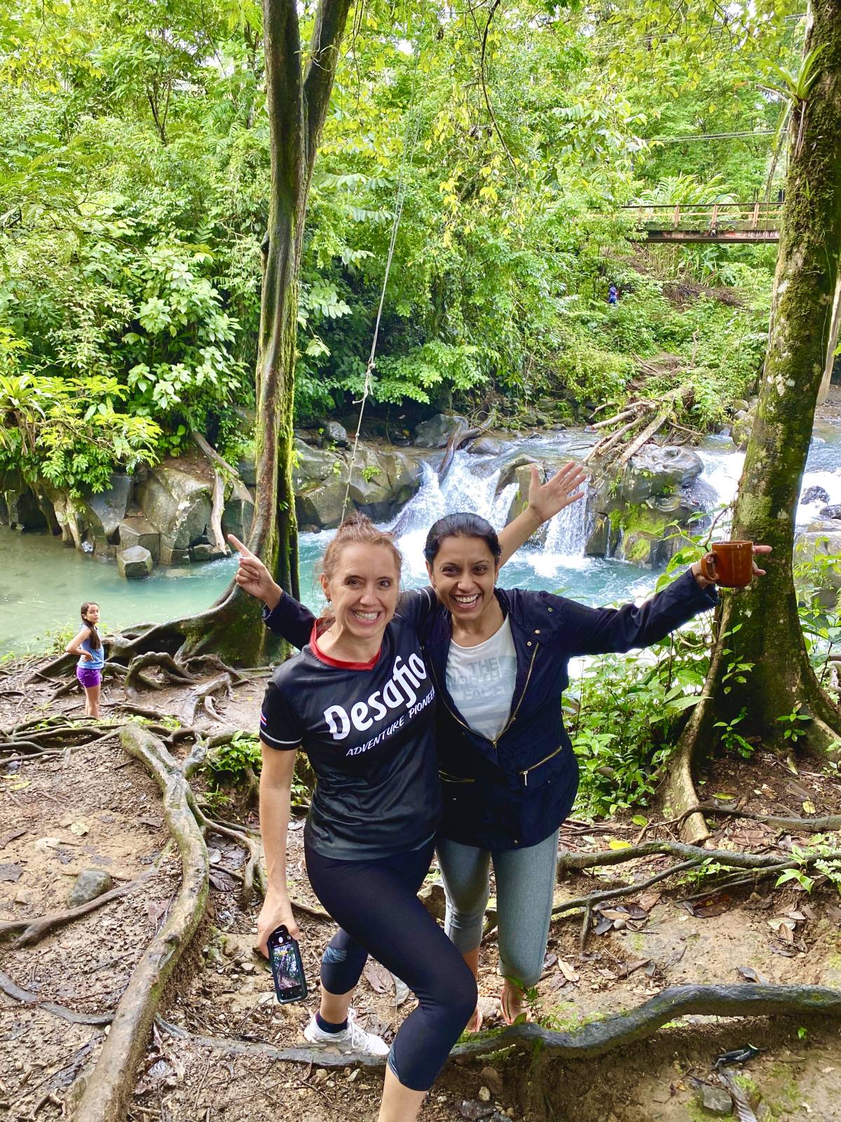 Christine of Desafio Adventures at her private waterfall in Costa Rica