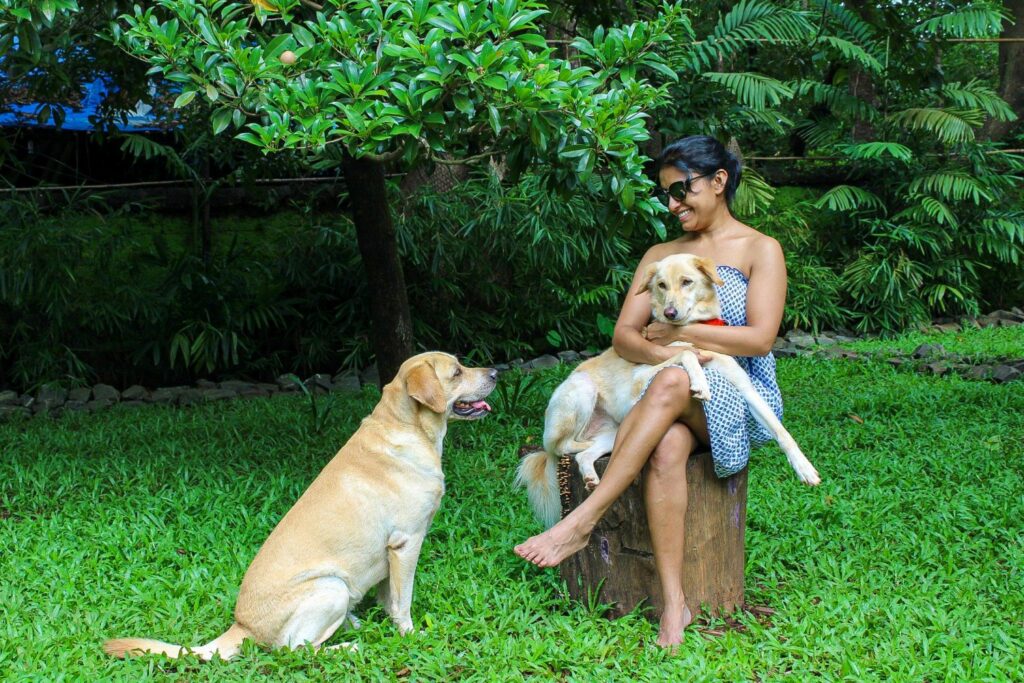 Enjoying Goa with my dogs