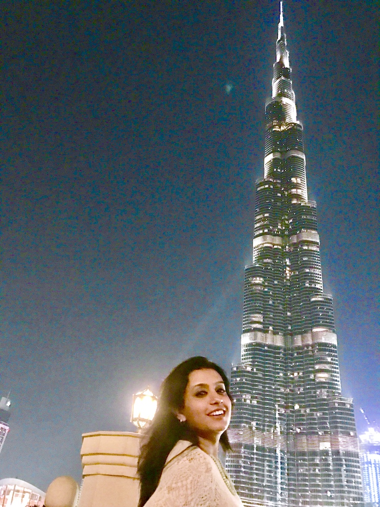 In front of the Burj Khalifa
